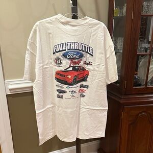 Port and Company White Graphic Tee Full Throttle Ford